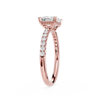 Emerald Cut Lab Grown Diamond Solitaire Accent Ring
