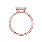 Emerald Cut Lab Grown Diamond Solitaire Accent Ring