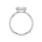Emerald Cut Lab Grown Diamond Solitaire Accent Ring