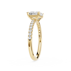 Emerald Cut Lab Grown Diamond Solitaire Accent Ring