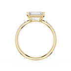 Emerald Cut Lab Grown Diamond Solitaire Accent Ring