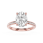 Oval Cut Lab Grown Diamond Baguette Accent Ring