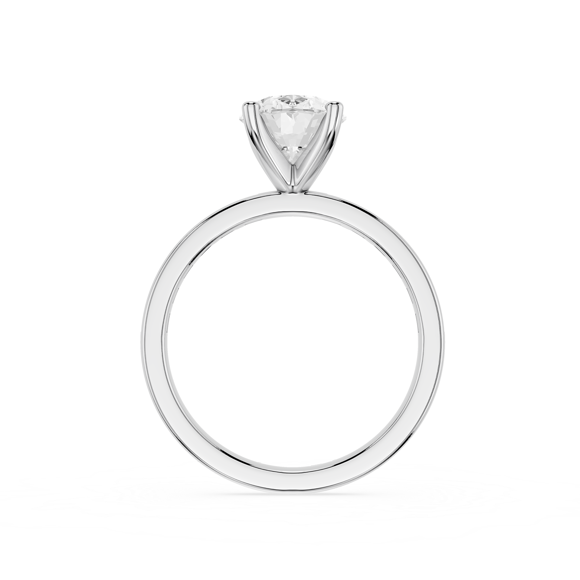 Oval Cut Lab Grown Diamond Baguette Accent Ring