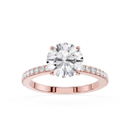 Round Cut Lab Grown Diamond Solitaire Accent Engagement Ring
