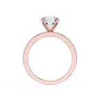 Round Cut Lab Grown Diamond Solitaire Accent Engagement Ring