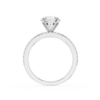 Round Cut Lab Grown Diamond Solitaire Accent Engagement Ring