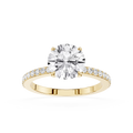 Round Cut Lab Grown Diamond Solitaire Accent Engagement Ring
