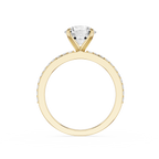 Round Cut Lab Grown Diamond Solitaire Accent Engagement Ring