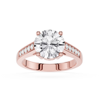 Round Cut Lab Grown Diamond Channel Accent Ring