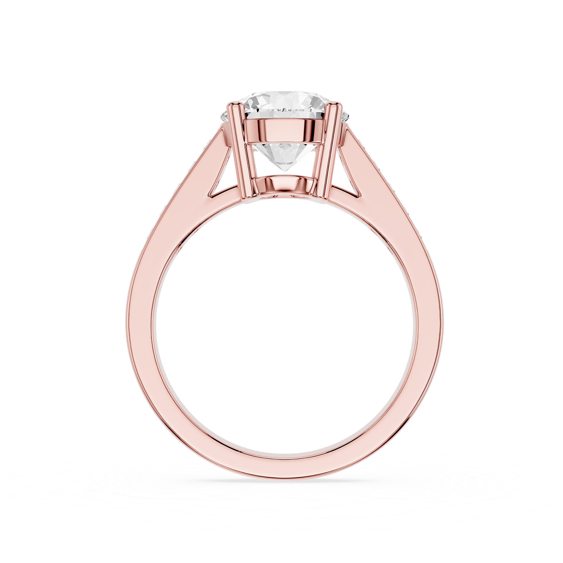 Round Cut Lab Grown Diamond Channel Accent Ring