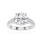 Round Cut Lab Grown Diamond Channel Accent Ring