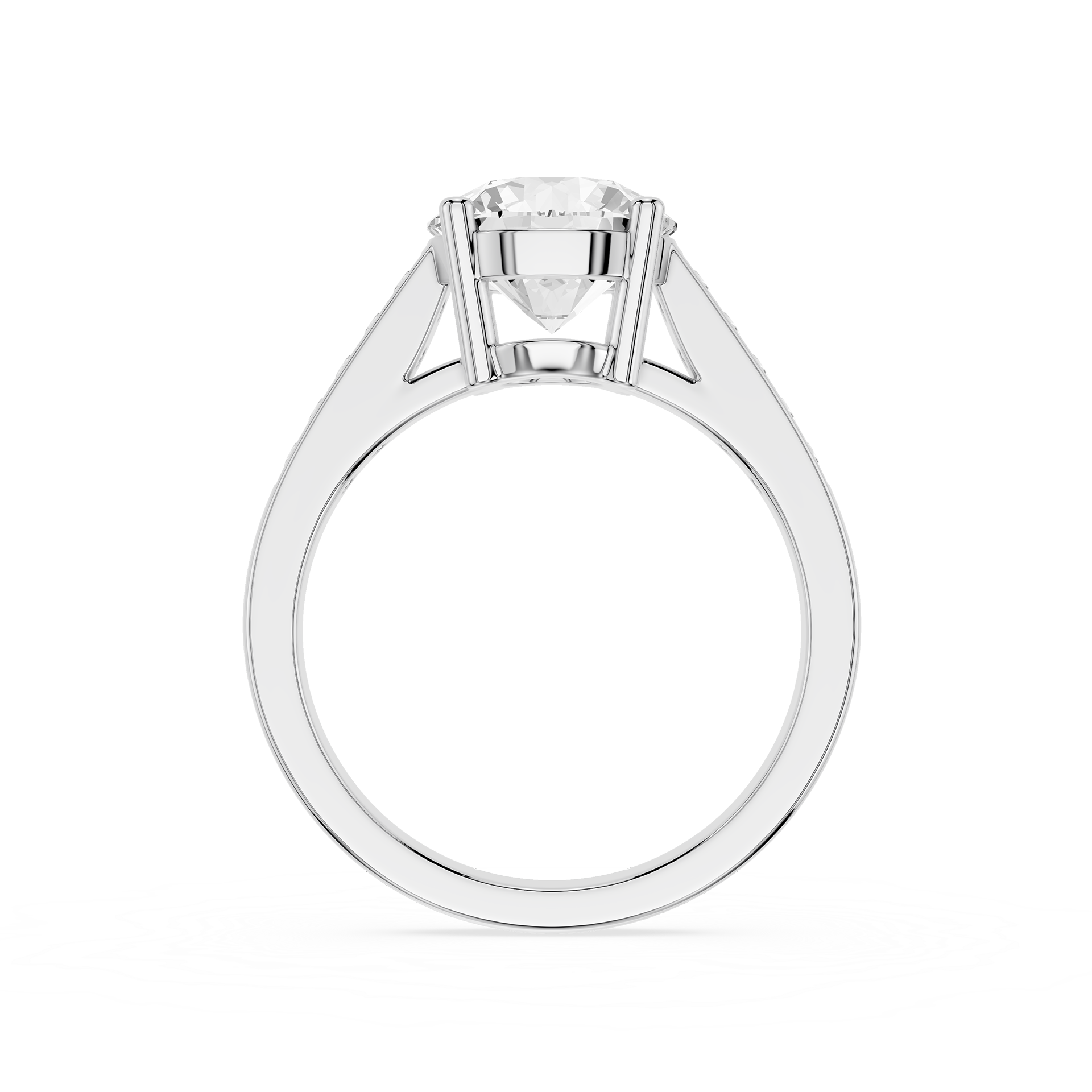 Round Cut Lab Grown Diamond Channel Accent Ring
