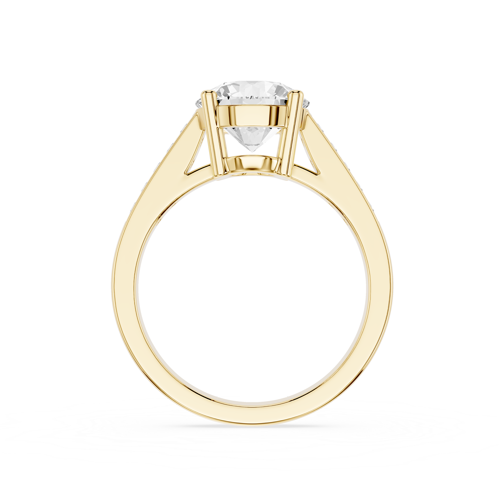 Round Cut Lab Grown Diamond Channel Accent Ring
