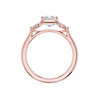 Emerald Cut Lab Grown Diamond Floral Accent Engagement Ring