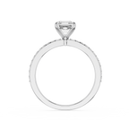 Square Emerald Lab Grown Diamond Solitaire Accent Ring