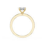 Square Emerald Lab Grown Diamond Solitaire Accent Ring