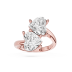 Heart Cut Lab Grown Diamond Toi et Moi Engagement Ring