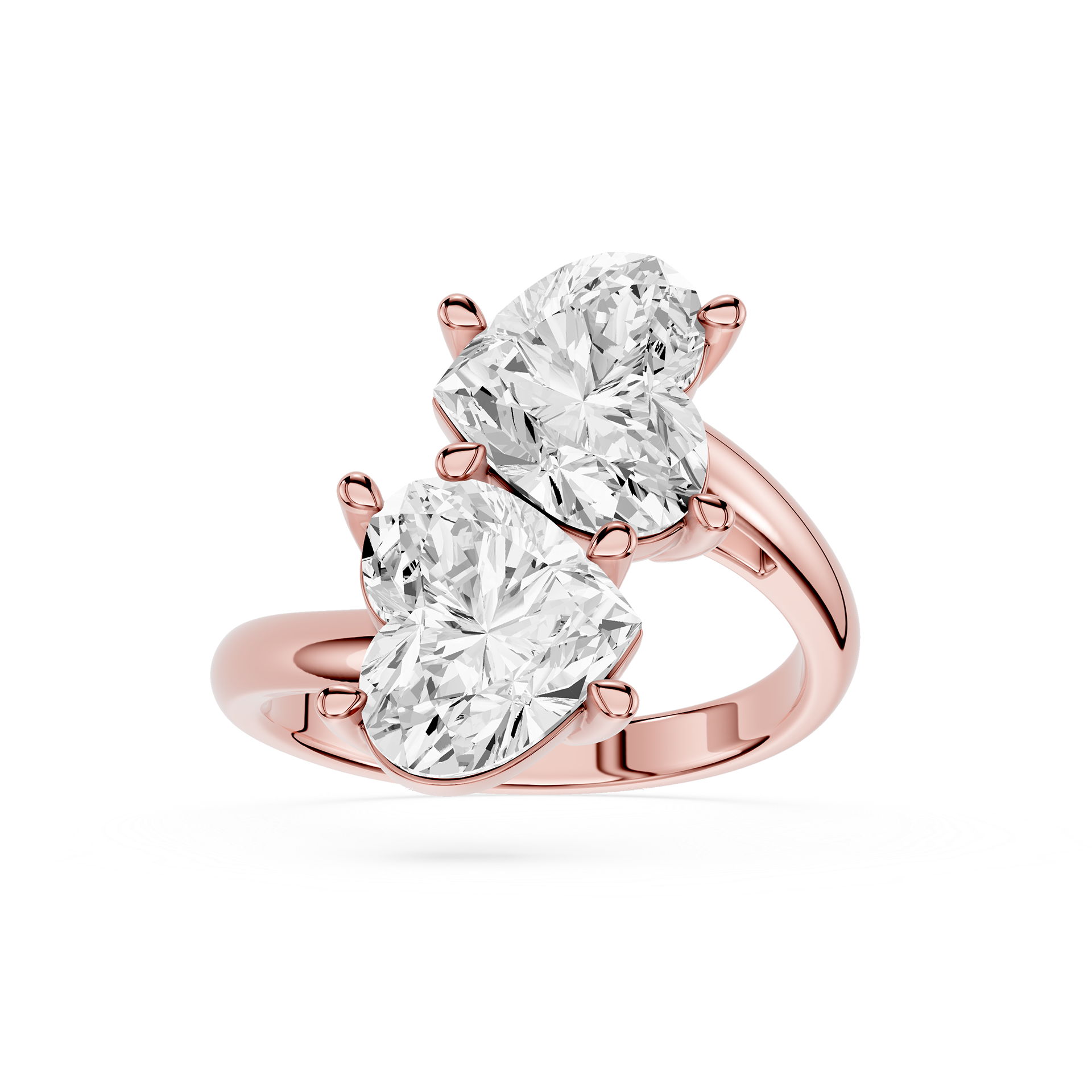 Heart Cut Lab Grown Diamond Toi et Moi Engagement Ring