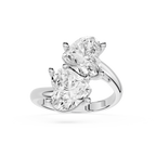 Heart Cut Lab Grown Diamond Toi et Moi Engagement Ring