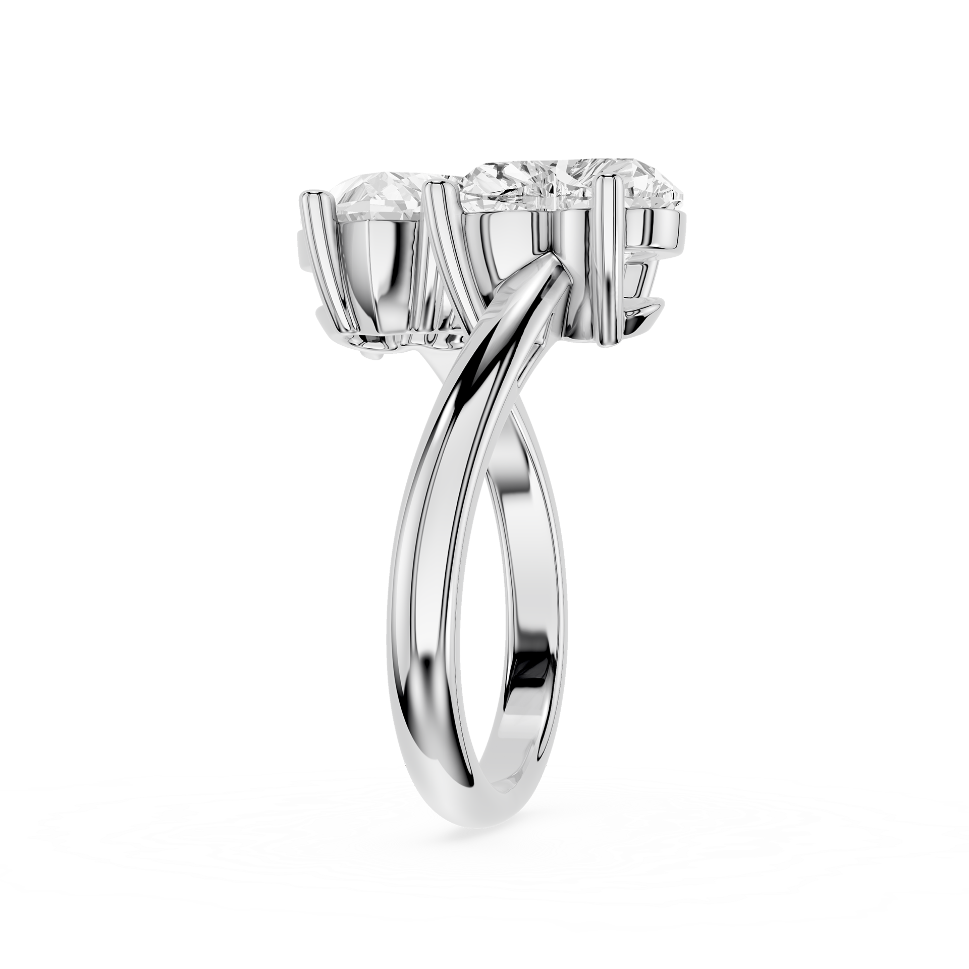 Heart Cut Lab Grown Diamond Toi et Moi Engagement Ring