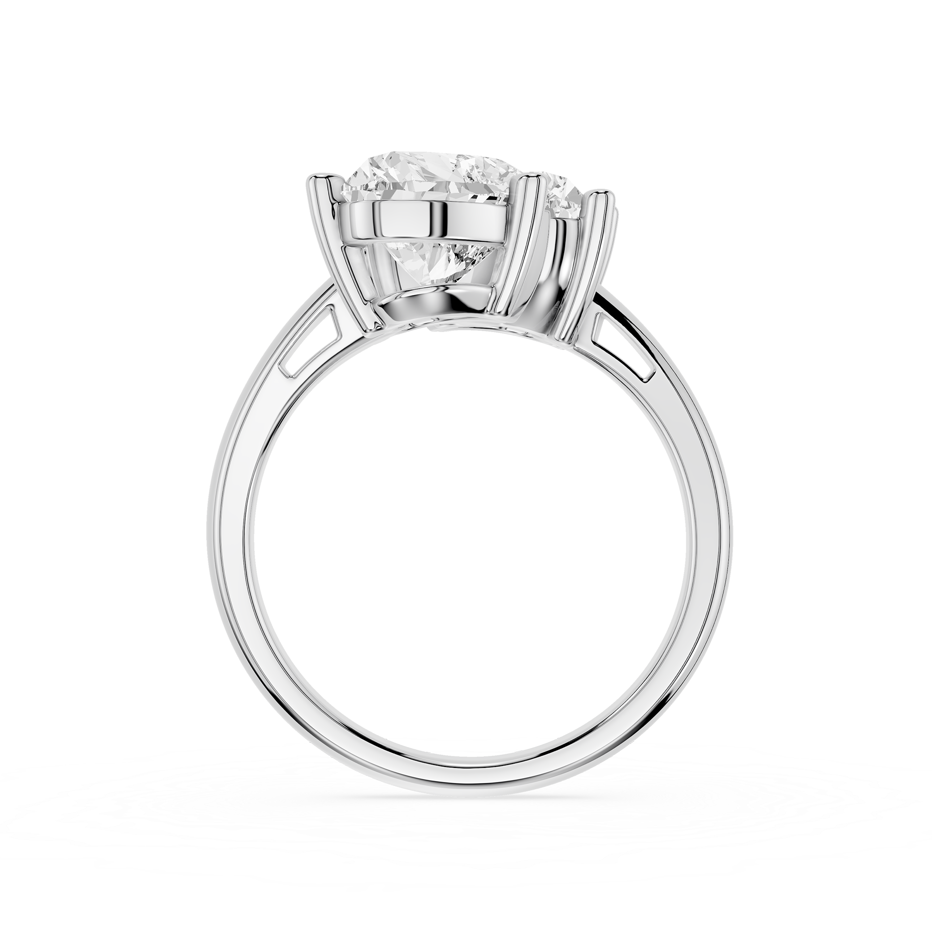 Heart Cut Lab Grown Diamond Toi et Moi Engagement Ring