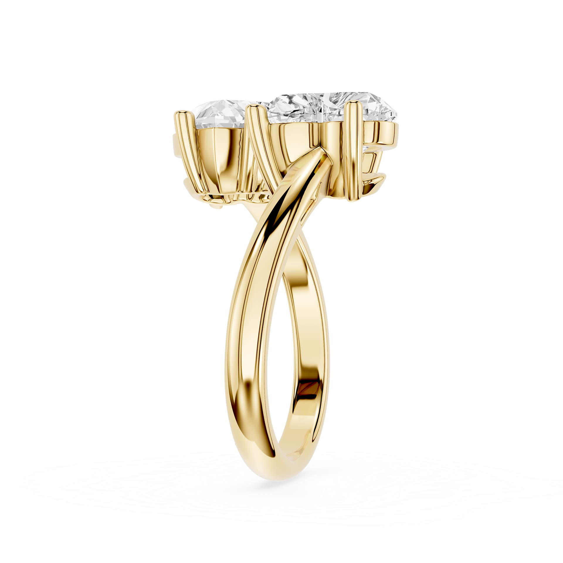 Heart Cut Lab Grown Diamond Toi et Moi Engagement Ring