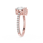 Round And Emerald Lab Grown Diamond Toi et Moi Accent Ring