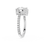 Round And Emerald Lab Grown Diamond Toi et Moi Accent Ring