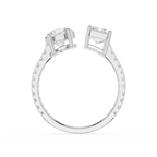 Round And Emerald Lab Grown Diamond Toi et Moi Accent Ring