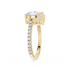 Round And Emerald Lab Grown Diamond Toi et Moi Accent Ring