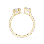 Round And Emerald Lab Grown Diamond Toi et Moi Accent Ring
