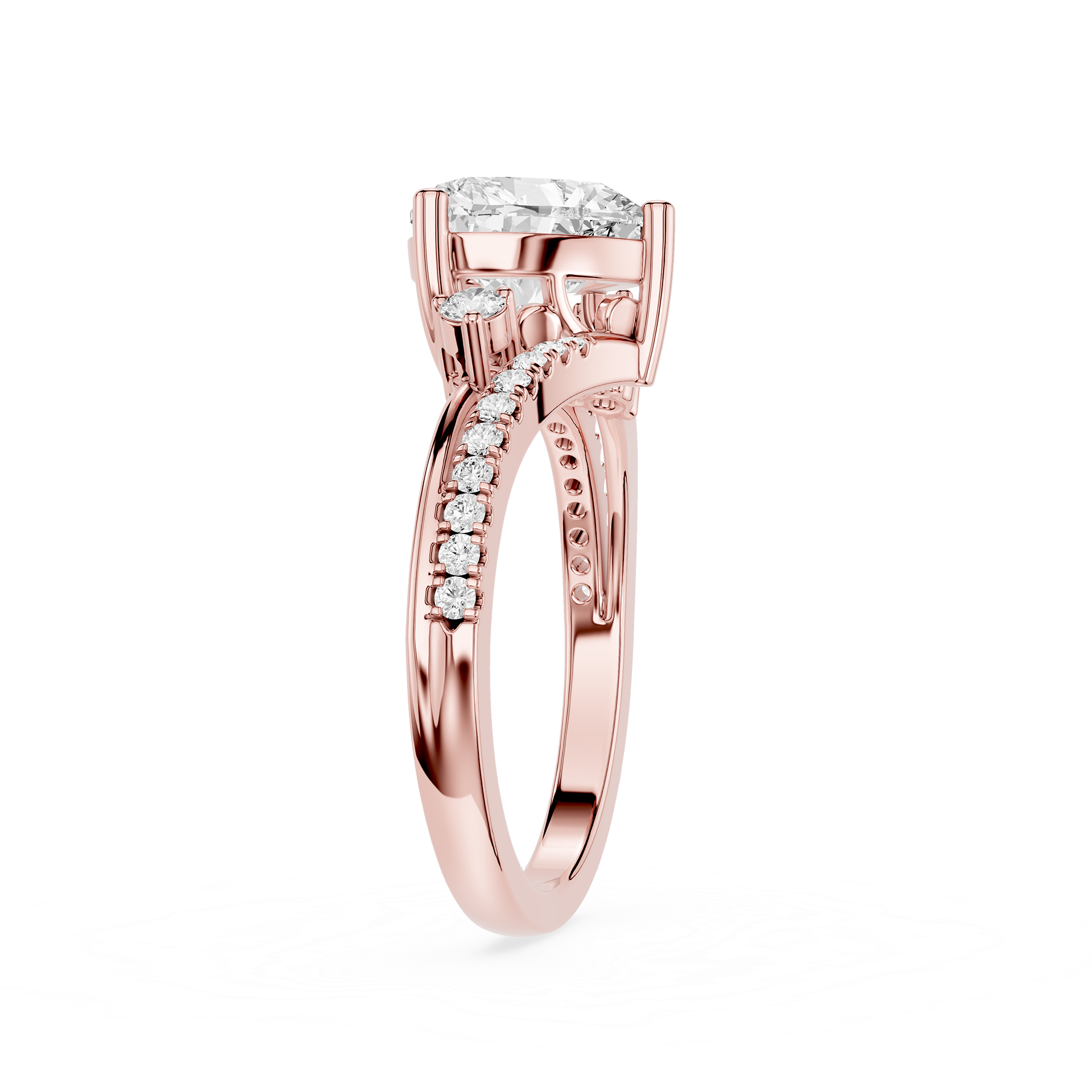 Heart Cut Lab Grown Diamond Solitaire Accent Ring
