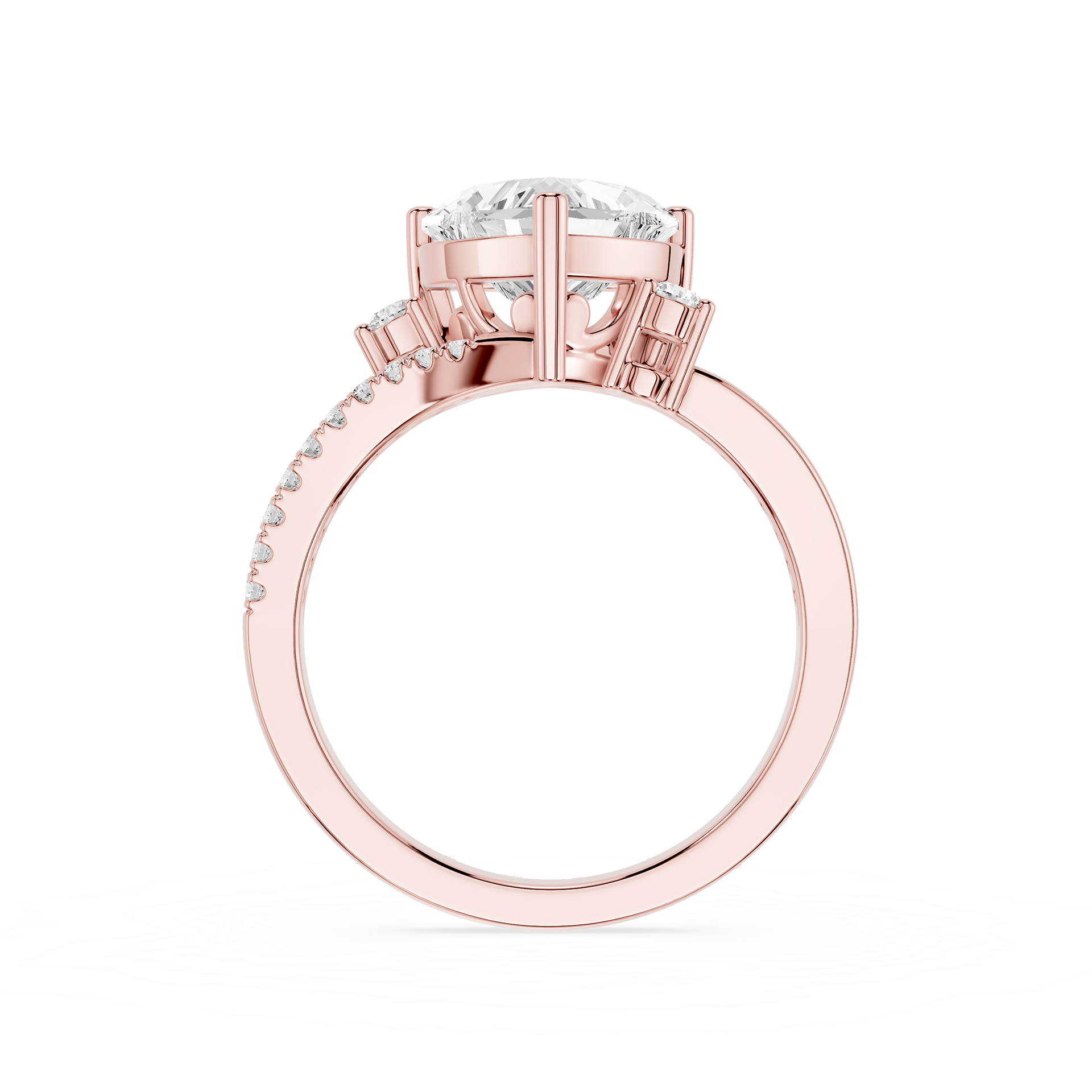 Heart Cut Lab Grown Diamond Solitaire Accent Ring