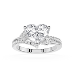 Heart Cut Lab Grown Diamond Solitaire Accent Ring