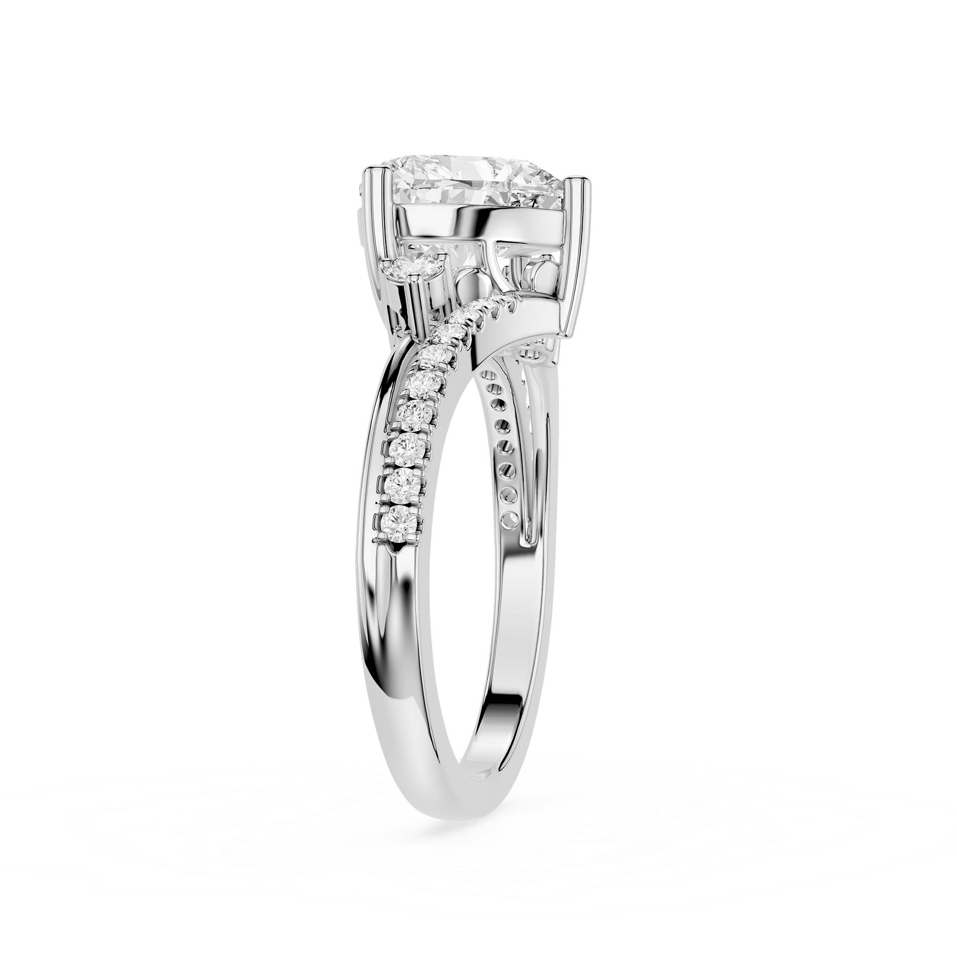 Heart Cut Lab Grown Diamond Solitaire Accent Ring