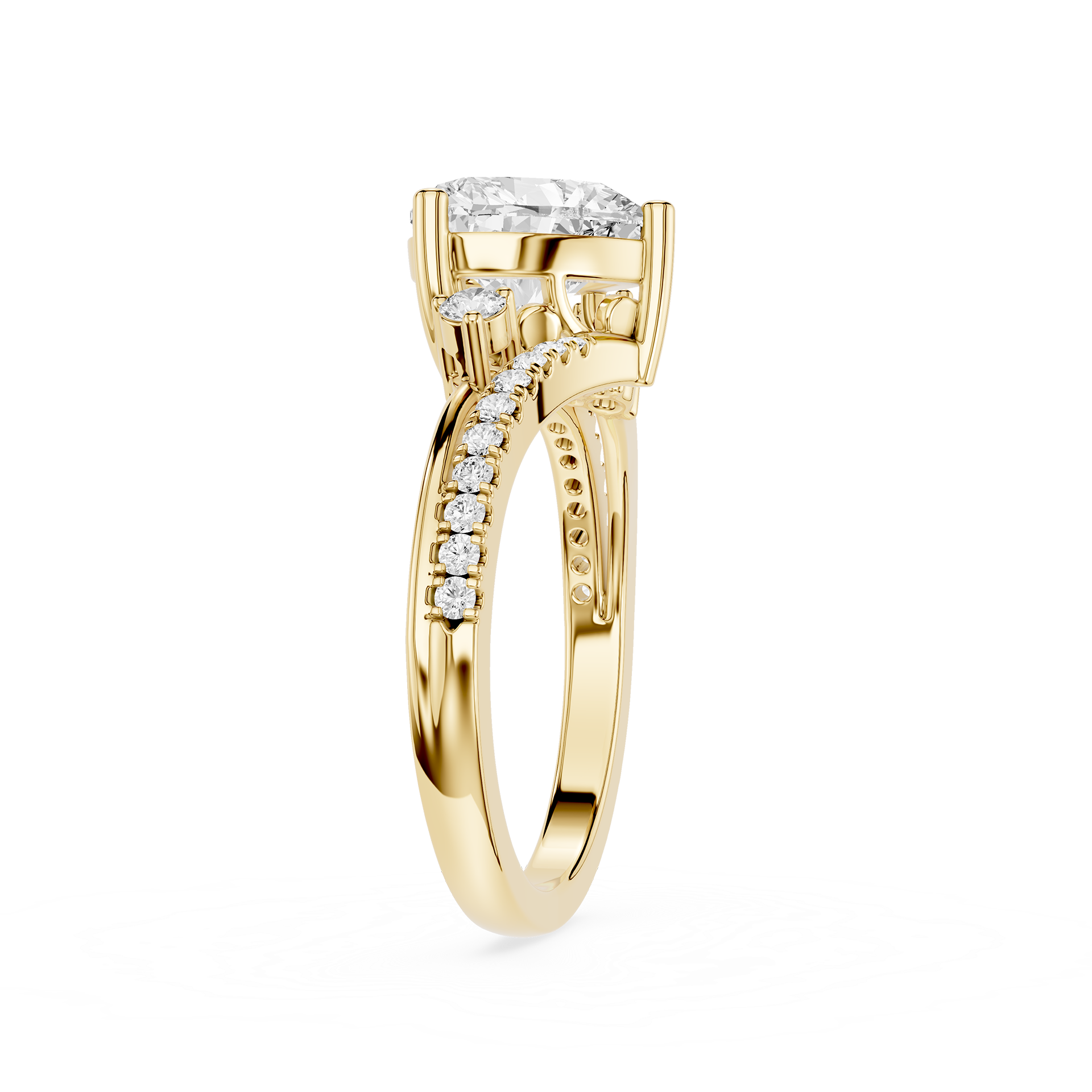 Heart Cut Lab Grown Diamond Solitaire Accent Ring
