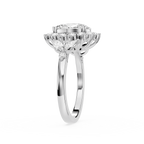 Oval Cut Lab Grown Diamond Floral Halo Engagement Ring