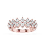 Round Cut Lab Grown Diamond Crown Cluster Ring