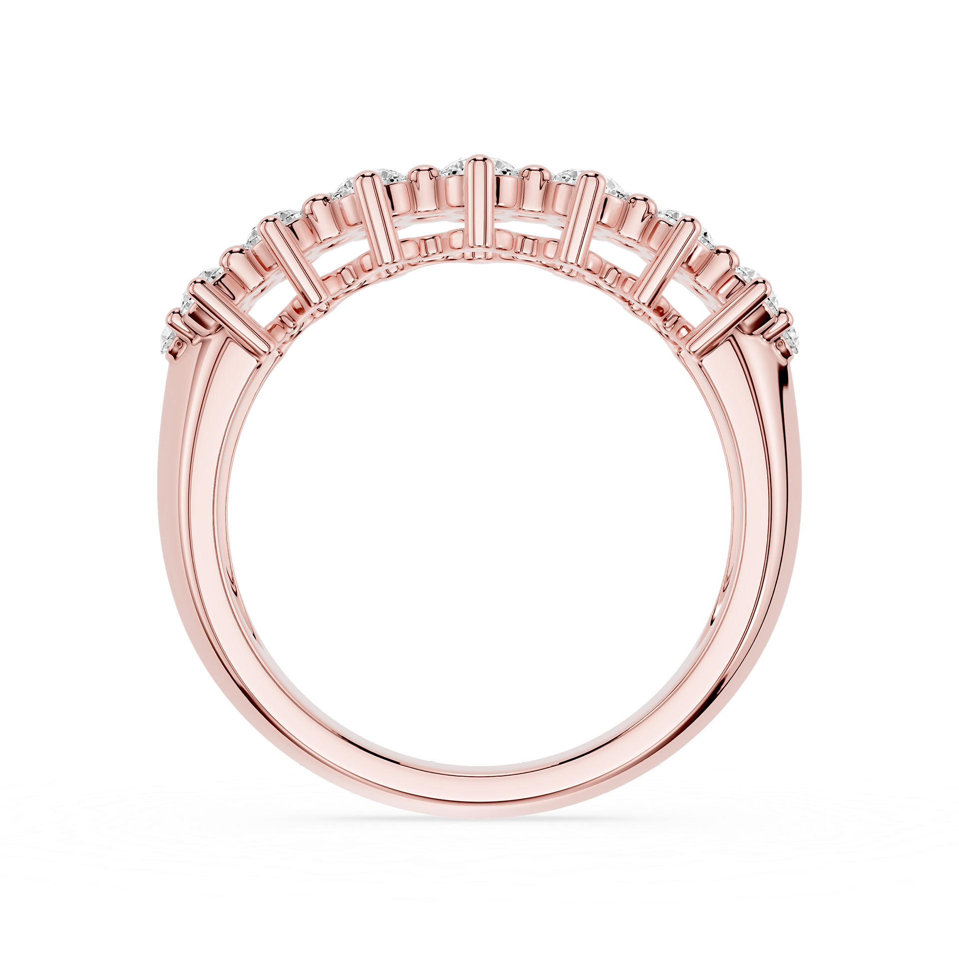 Round Cut Lab Grown Diamond Crown Cluster Ring