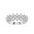 Round Cut Lab Grown Diamond Crown Cluster Ring