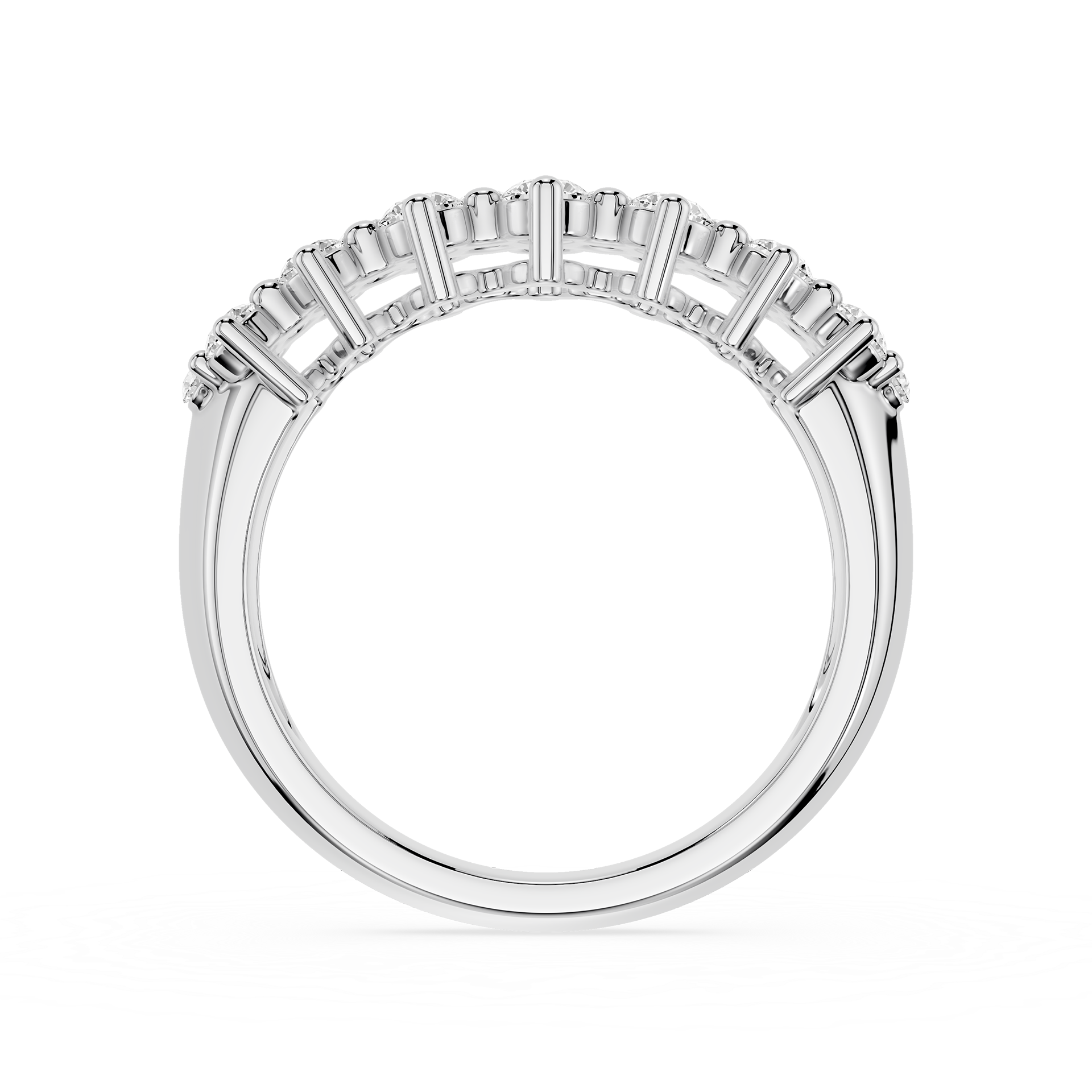 Round Cut Lab Grown Diamond Crown Cluster Ring