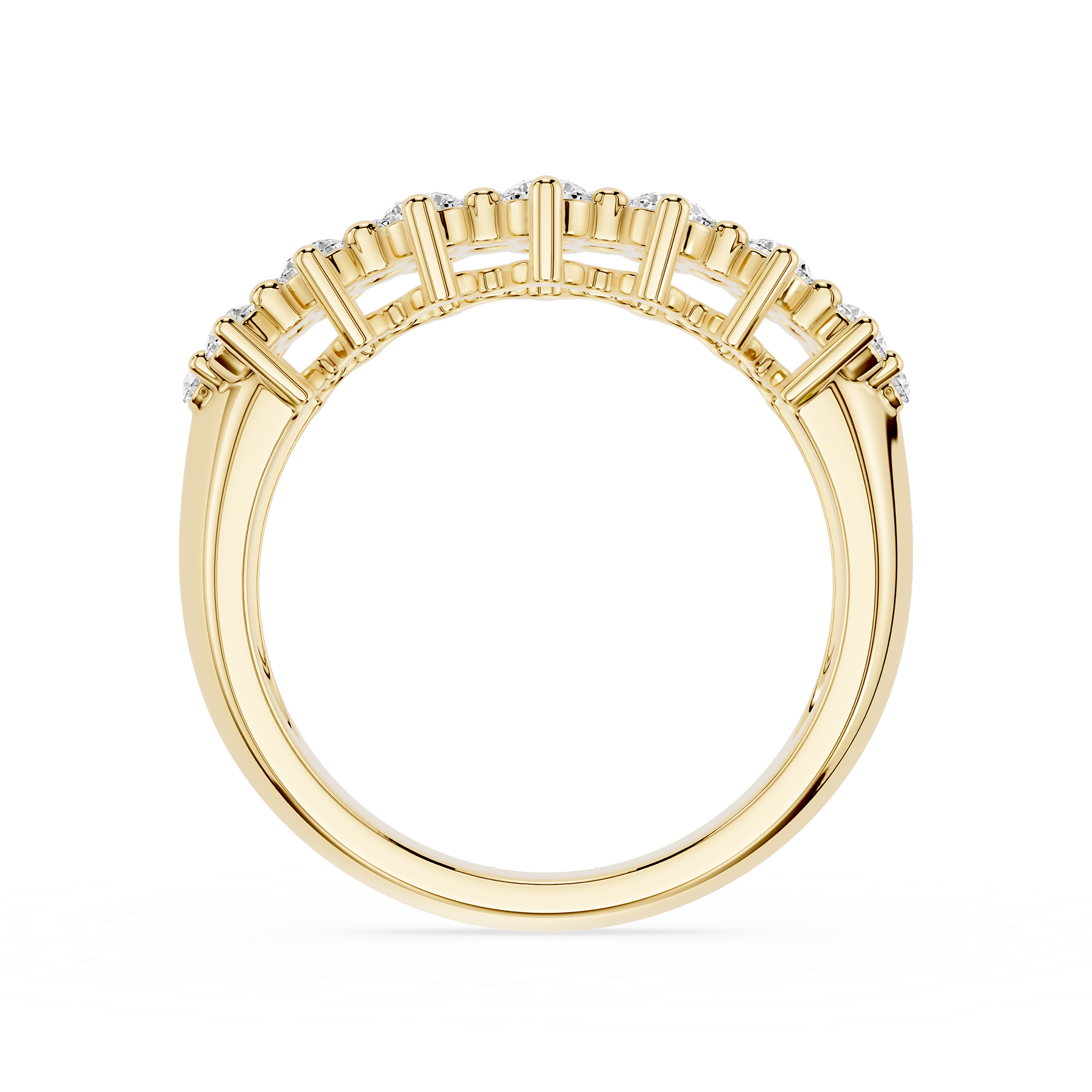 Round Cut Lab Grown Diamond Crown Cluster Ring