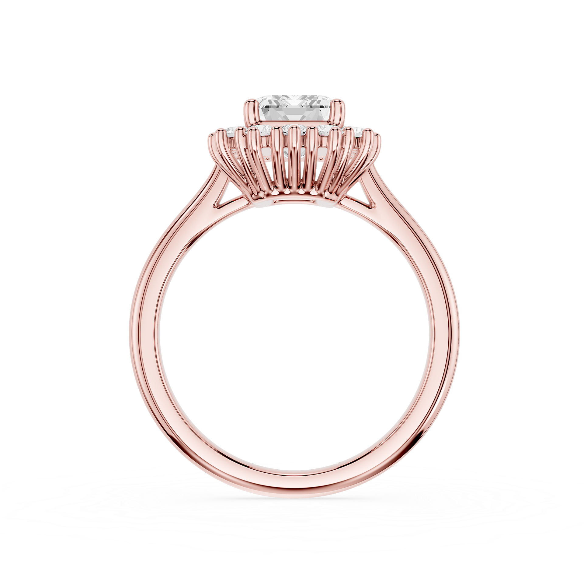 Emerald Cut Lab Grown Diamond Classic Halo Proposal Ring