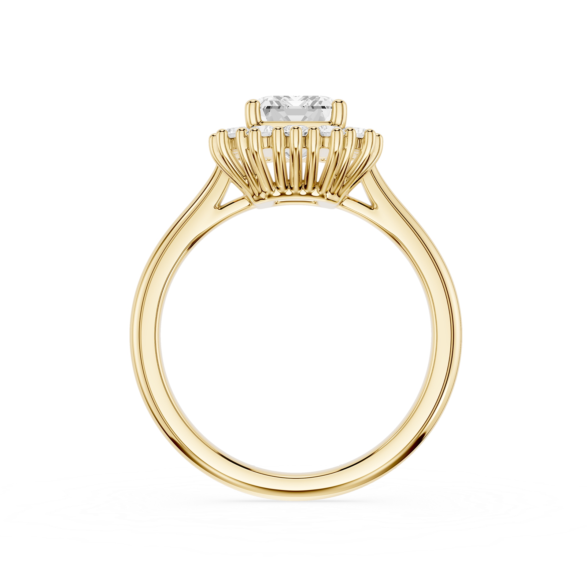 Emerald Cut Lab Grown Diamond Classic Halo Proposal Ring