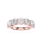 Round Cut Lab Grown Diamond Graduated Five Stone Anniversary Ring