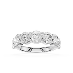 Round Cut Lab Grown Diamond Graduated Five Stone Anniversary Ring