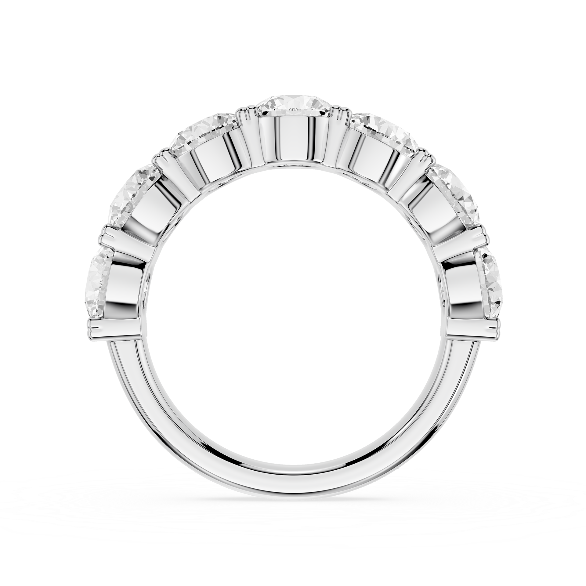Round Cut Lab Grown Diamond Graduated Five Stone Anniversary Ring