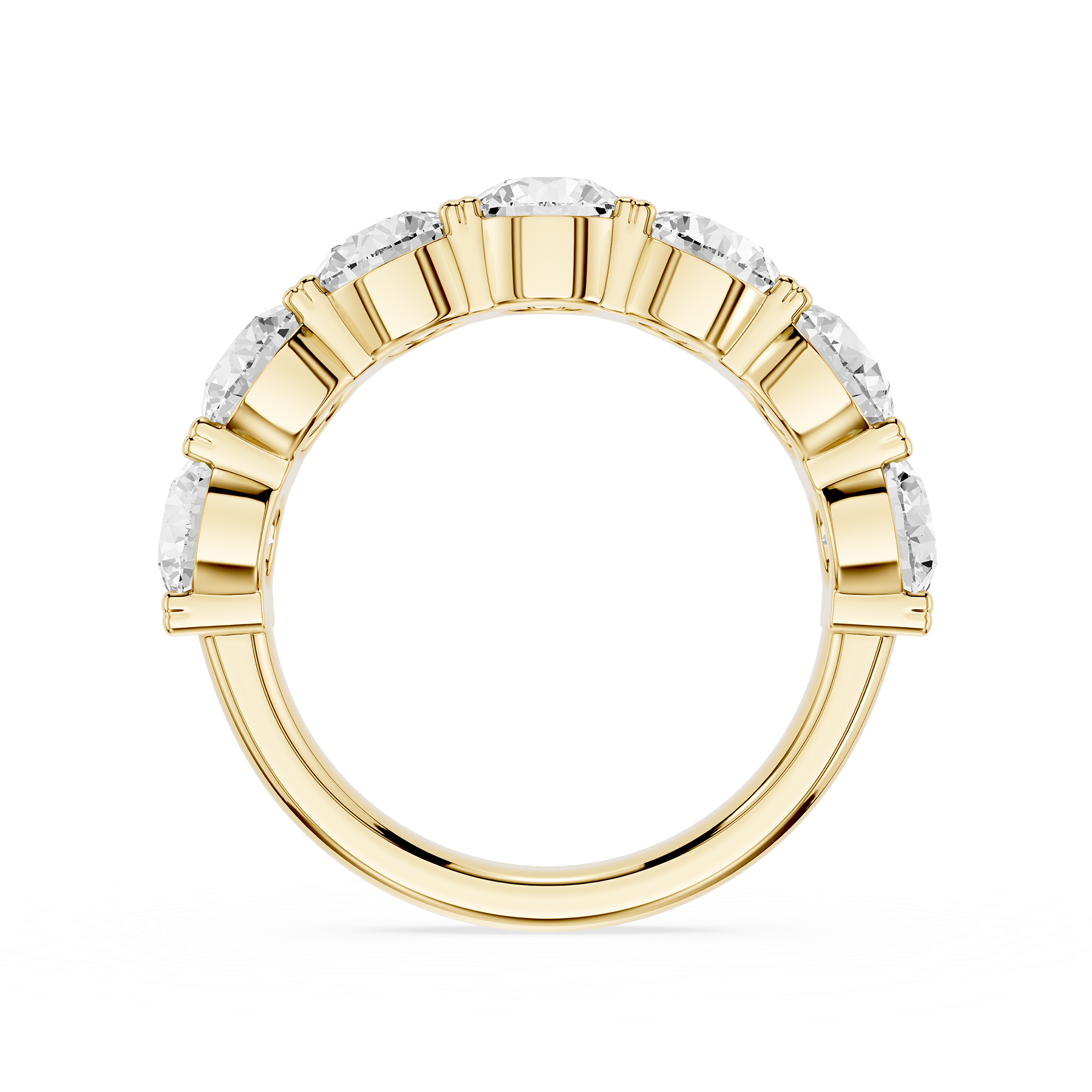 Round Cut Lab Grown Diamond Graduated Five Stone Anniversary Ring