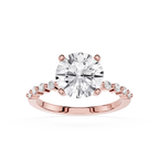 Round Cut Lab Grown Diamond Graduated Accent Engagement Ring