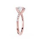 Round Cut Lab Grown Diamond Graduated Accent Engagement Ring